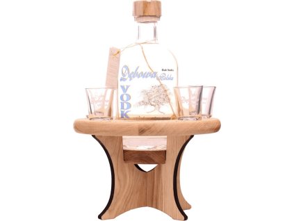 Debowa Oak Vodka Dubový stolček so 4 pohármi 40% 0,7l