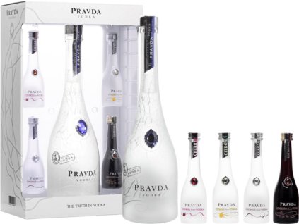 Pravda Vodka Gift Set 39,44% 0,9l