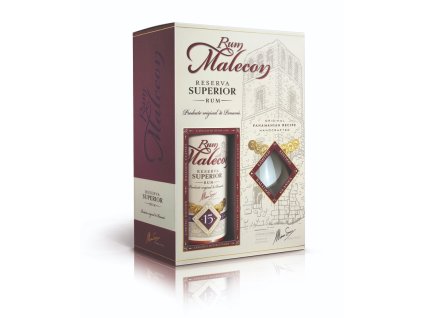 Malecon 15 Y.O., GLASS SET 40% 0,7l