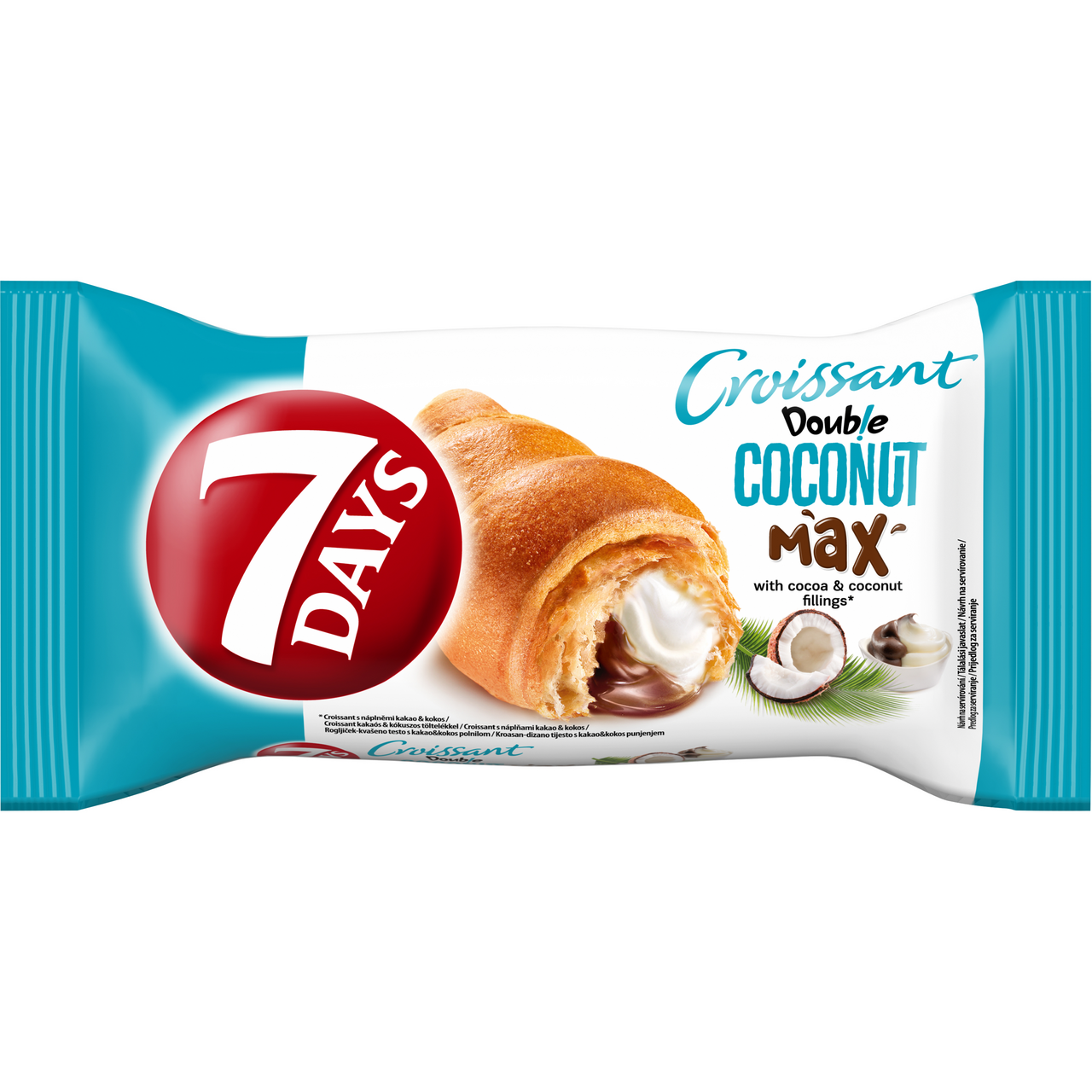 7 Days Croissant Double s kakaovou a kokosovou náplňou 80 g
