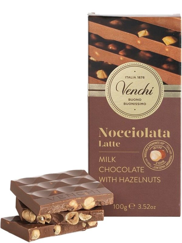 VENCHI Nocciolata Mliečna čokoláda s lieskovými orieškami 100g