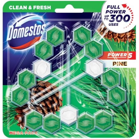 Domestos Power 5 Pine tuhý WC blok 3x55g