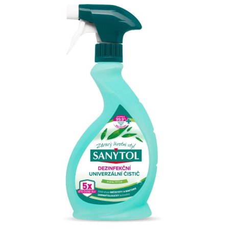 Sanytol dezinfekcia univerzálny antibakteriálny čistič s vôňou eukalyptu 500ml s rozprašovačom