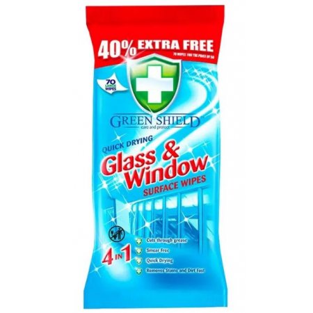 Greenshield Glass&Window 4v1 vlhčené obrúsky 70ks