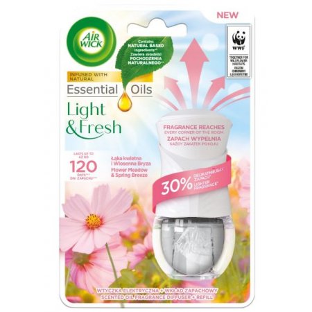 Air Wick Flower Meadow elektrický komplet strojček + osviežovač 19ml