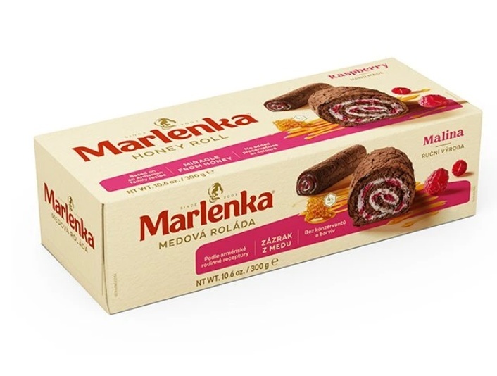 Marlenka kakaová roláda s malinami 300g