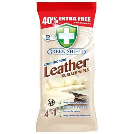Greenshield Leather 4v1 vlhčené obrúsky 70ks