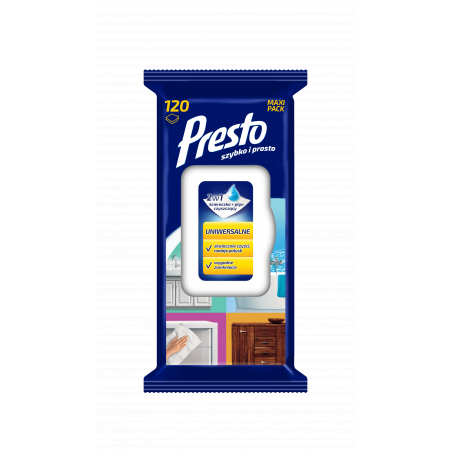 Presto univerzalne čistiace vhlčene obrúsky 120ks