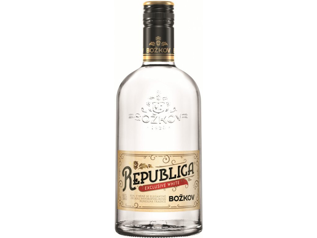 Božkov republika exclusive white 38% 0,7 l (čistá fľaša)