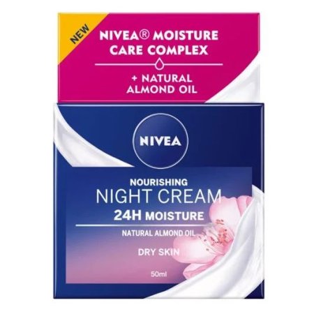 Nivea Visage Aqua Effect výživný regeneračný nočný krém pre suchú až citlivú pleť pre dokonalú výživnú starostlivosť 50 ml