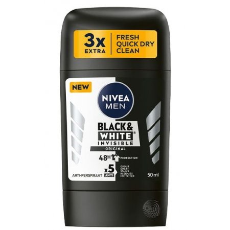Nivea Invisible Black&White pánsky tuhý anti-perspirant 50ml