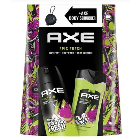 Axe Epic Fresh 3in1 sprchový gél 250 ml + dezodorant 150 ml + umývacia hubka