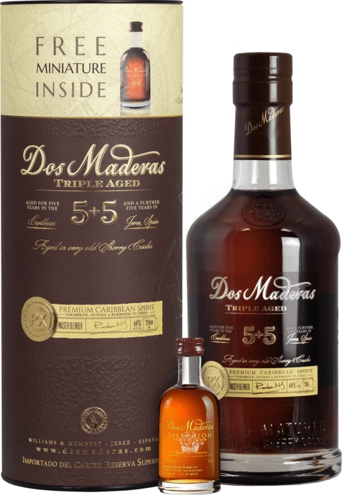 Dos Maderas PX 5+5 a Dos Maderas Selección Mini 40% 0,75 l (tuba)