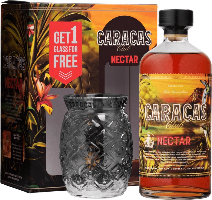 Ron Caracas Nectar 40% 0,7 l (dárčekové balenie 1 pohár)
