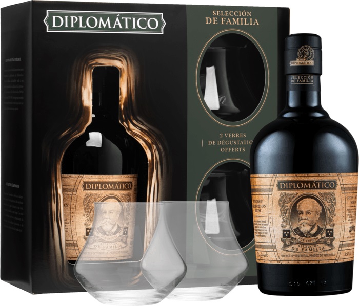 Diplomático Seleccion de Familia + 2 poháre 43% 0,7l
