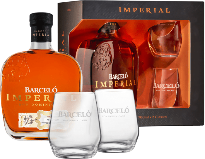 Ron Barcelo Imperial Rum 38% 0,7 l (dárčekové balenie 2 poháre)