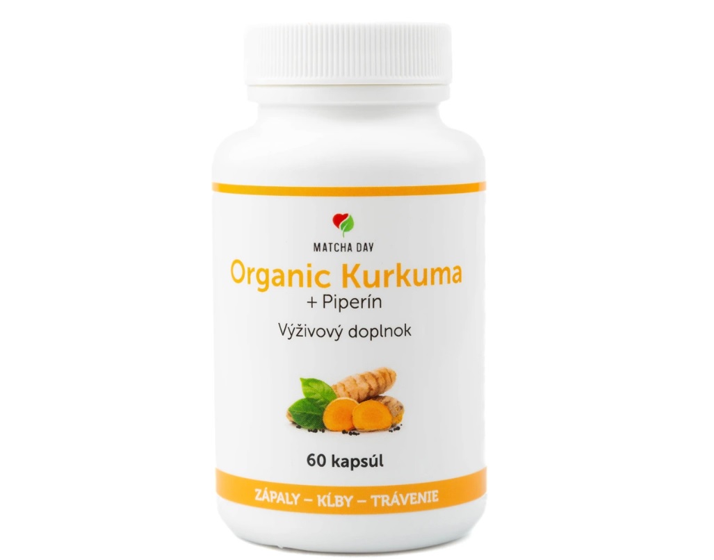 Matcha Day Bio Kurkuma organic + piperín (60 kapsúl)