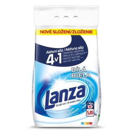 Lanza Fresh & Clean Biela prací prášok 5,85kg na 90 praní