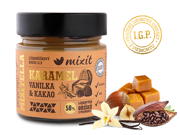 Mixit Mixitella Premium - Lieskový oriešok z Piemontu s karamelom - 200g
