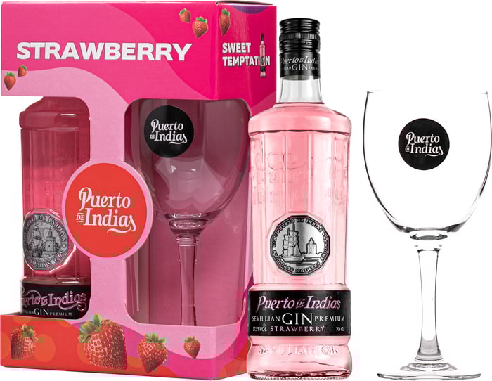 Puerto de Indias Strawberry + pohár 37,5% 0,7l