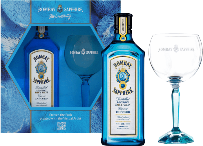 Bombay Sapphire 40% 0,7 l (darčekové balenie 1 pohár)