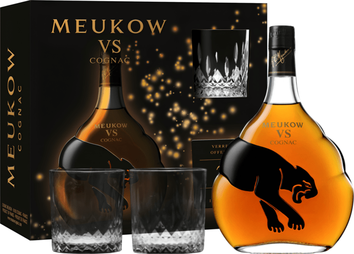 Meukow VS 40% 0,7 l (darčekové balenie 2 poháre)
