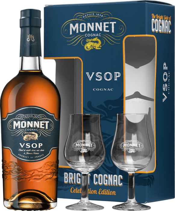 Monnet V.S.O.P. 40% 0,7 l (2 poháriky)