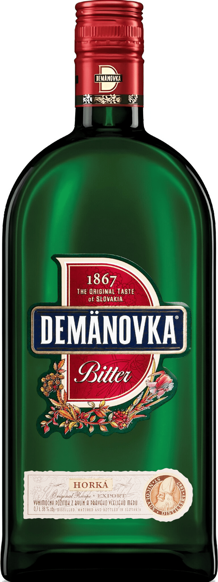 Demänovka Bitter Horká 38% 0,7 l (čistá fľaša)