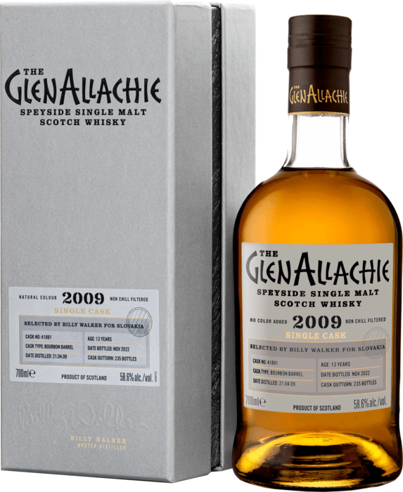 The GlenAllachie 13y Single Cask 2009 Selected by Billy Walker for Slovakia 58,6% 0,7 l (kazeta)