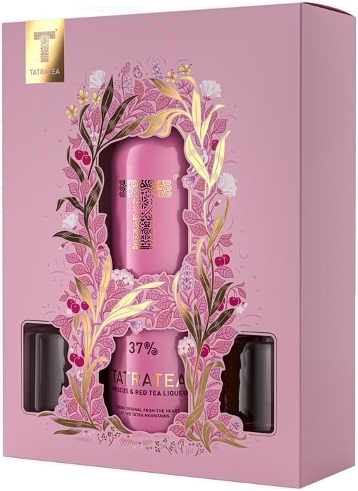 Tatratea Hibiscus & Red + 2 poháre 37% 0,7l