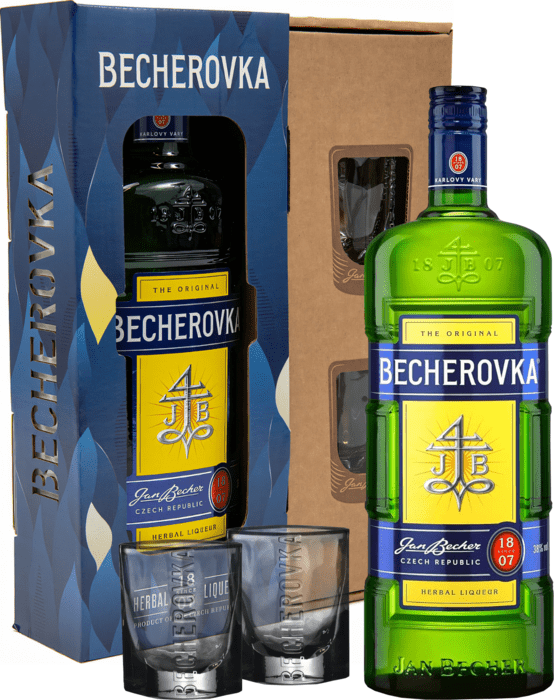 Becherovka + 2 poháre 38% 0,7l