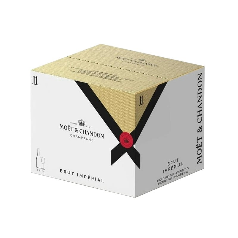 Moët Chandon Moët & Chandon Impérial Brut 6 Fliaš + 6 Pohárov, 6 x 0.75l
