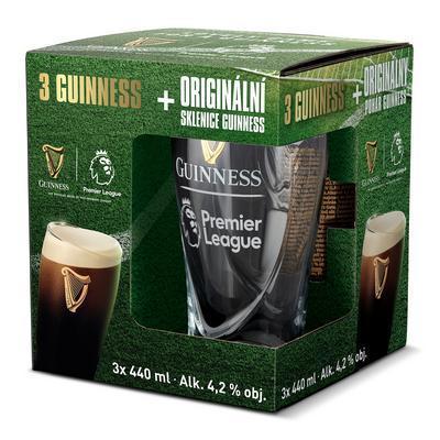 Guinness pivo 3 x 440ml plechovka + pohár