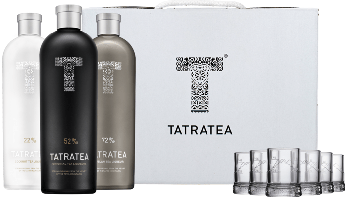 Tatratea Darčekový Set 3x0,7l + 6 pohárov 2,1l