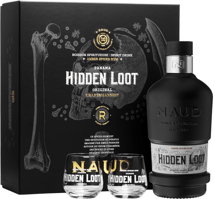 Naud Hidden Loot s 2 pohármi 40% 0,7l