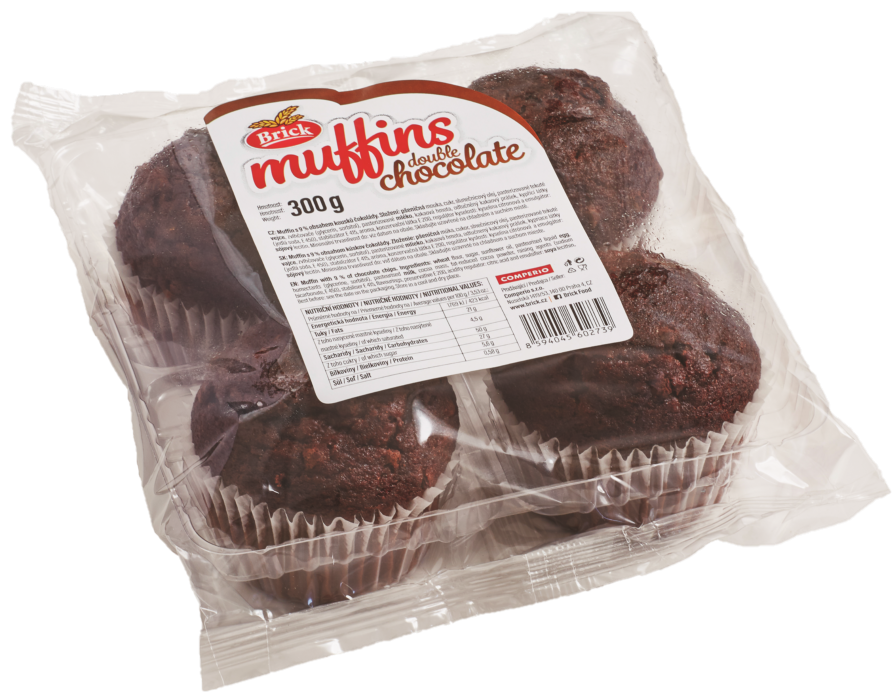 Brick Muffiny čokoládové s kúskami čokolády 4 x 75 g
