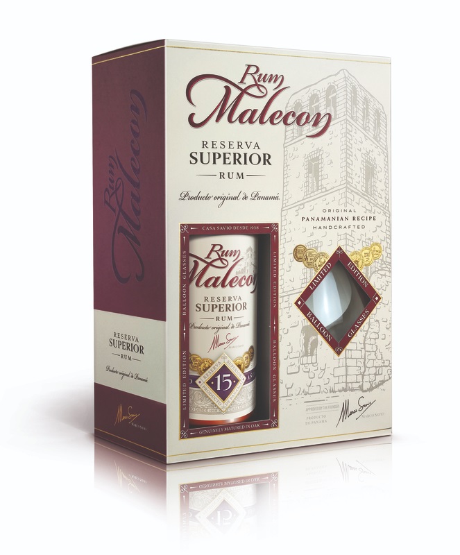 Malecon 15 Y.O., GLASS SET 40% 0,7l