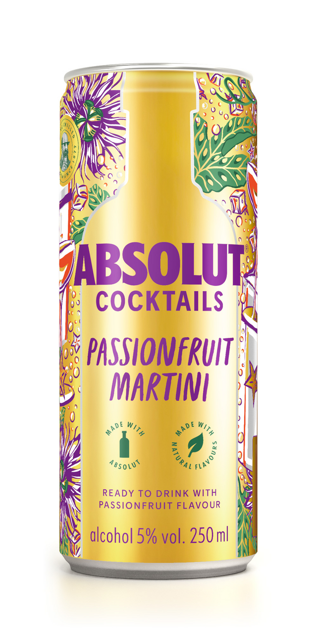 Absolut Passion Fruit Martini Cocktail 5% 250mlx6