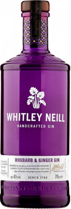 Whitley Neill Rhubarb & Ginger Gin 43% 0,7 l (čistá fľaša)