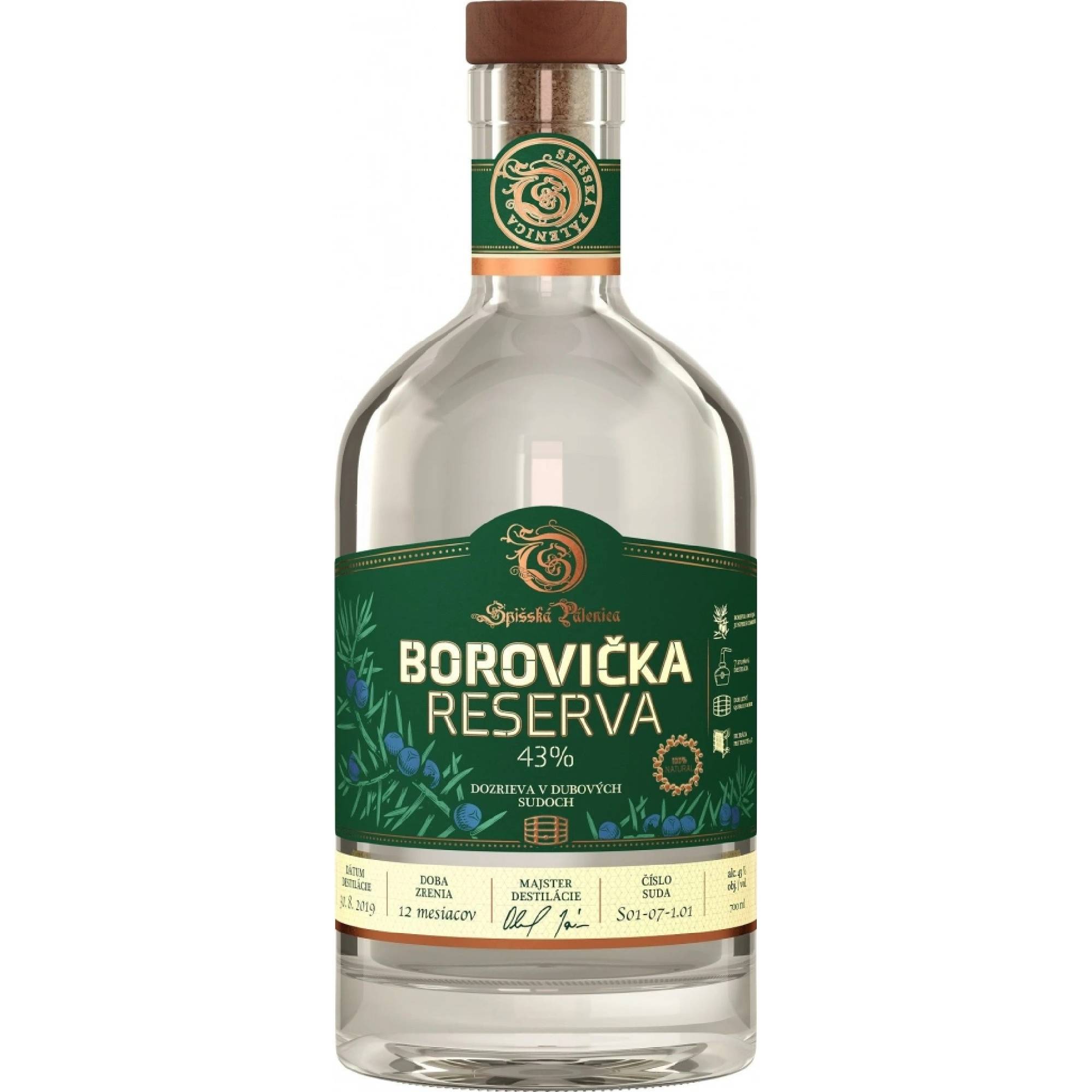 RESERVA Borovička 43% 0,7 l (čistá fľaša)