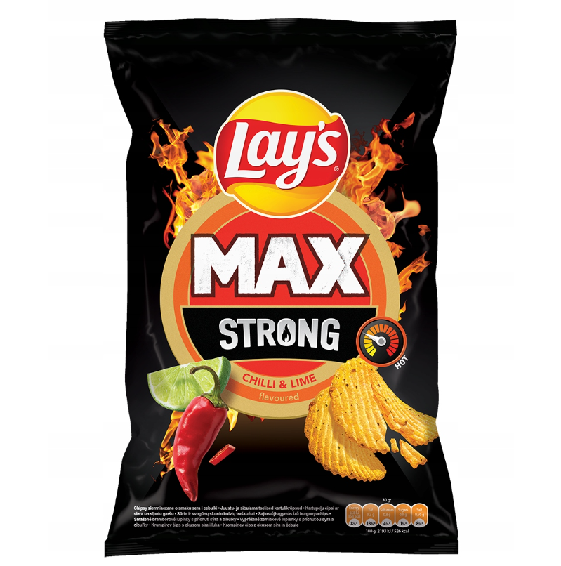 Lay's Strong zemiakové lupienky s príchuťou chilli a limetky 120 g