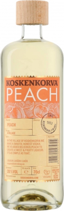 Koskenkorva Peach Vodka 20% 0,7 l (čistá fľaša)