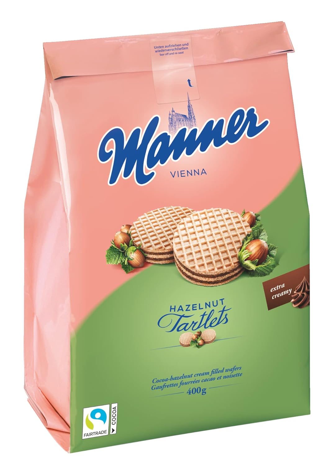 Manner oplátky s kakaovo-lieskovcovou náplňou 400g