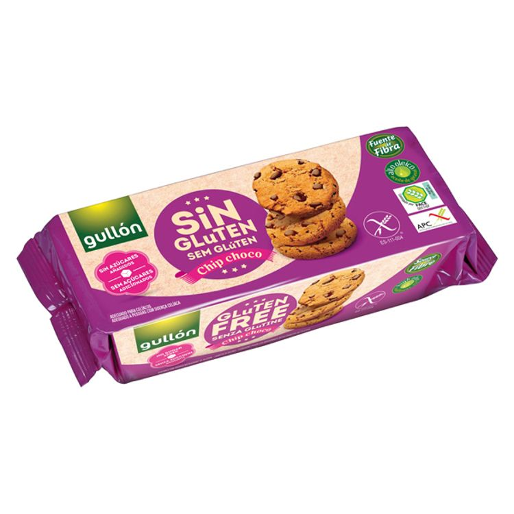Gullón Choco chips bezgluténové sušienky bez prídavku cukru 130 g
