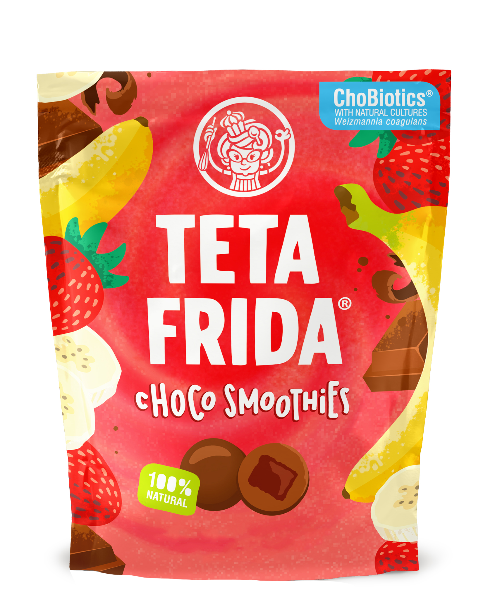 Teta Frida Choco Smoothies Strawberry & Banana in Milk Chocolate 40g