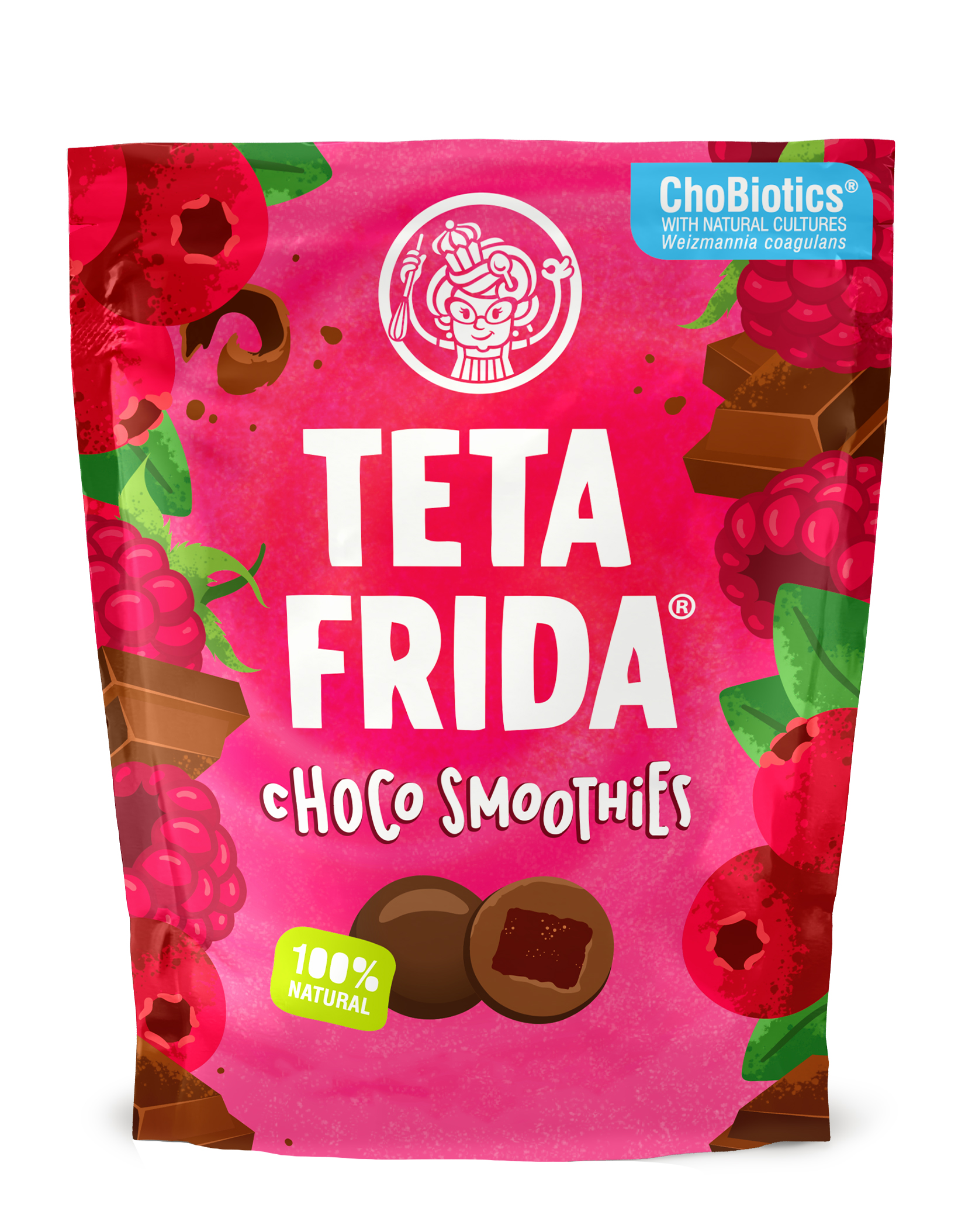 Teta Frida Choco Smoothies Raspberry & Cranberry in Dark Chocolate 40g