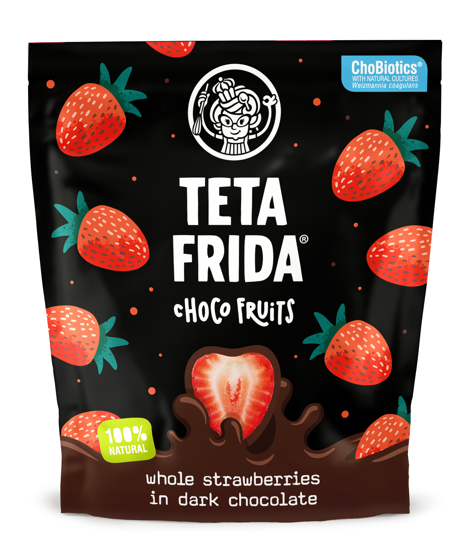 Teta Frida Choco Fruits Strawberries in Dark Chocolate 100g