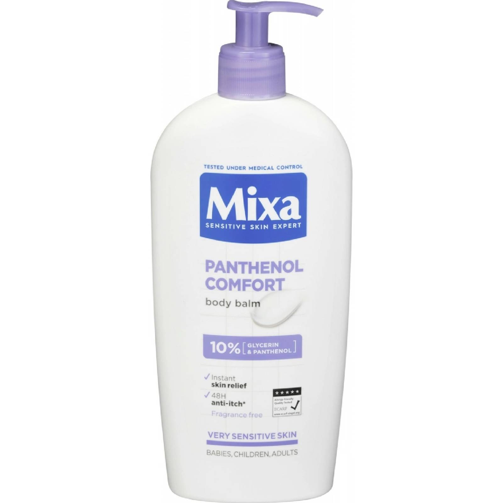 Mixa Upokojujúce telové mlieko Panthenol Comfort, 400 ml
