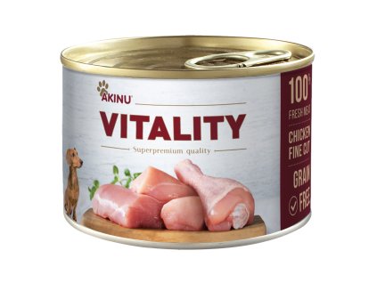 Akinu VITALITY konzerva kuře jemně krájené pro psy 200 g