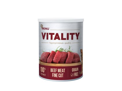 Akinu VITALITY konzerva hovězí jemně krájená svalovina pro psy 400 g